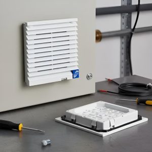 celosia plastica de ventilacion con filtro 204x204mm gris ldb insumos